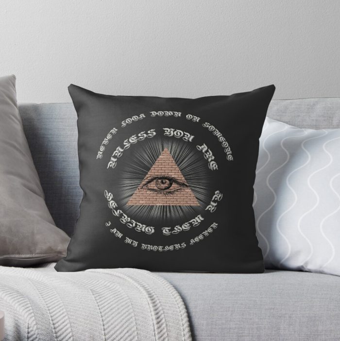 Freemason Logo Masonic Lodge 2B1Ask1 Illuminati Mason Symbol Throw Pillow (2)