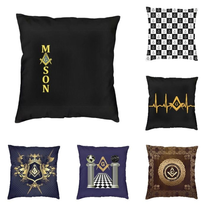 Freemason Mason Throw Pillow Case Home Decor Custom Square Masonic Freemasonry Cushi (1)