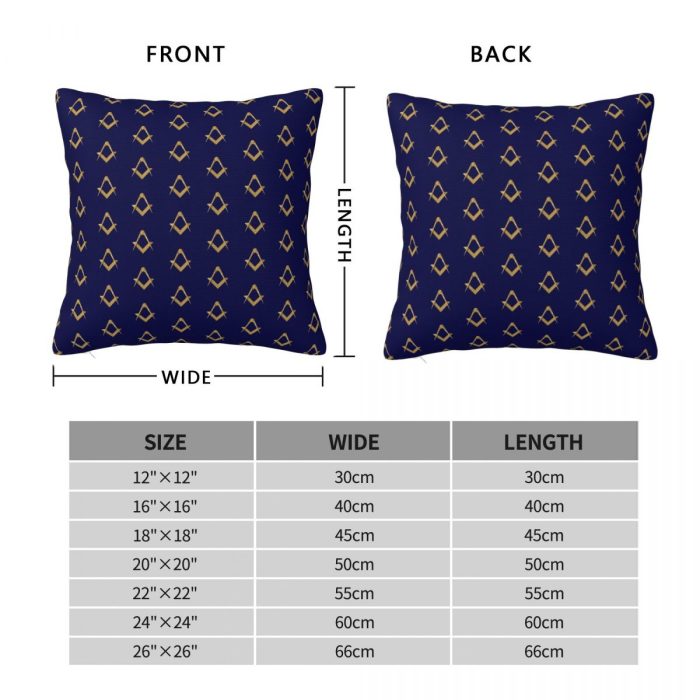 Freemason Pattern Blue Square Compass Masonic Pillowcase Printing Cushion C (6)