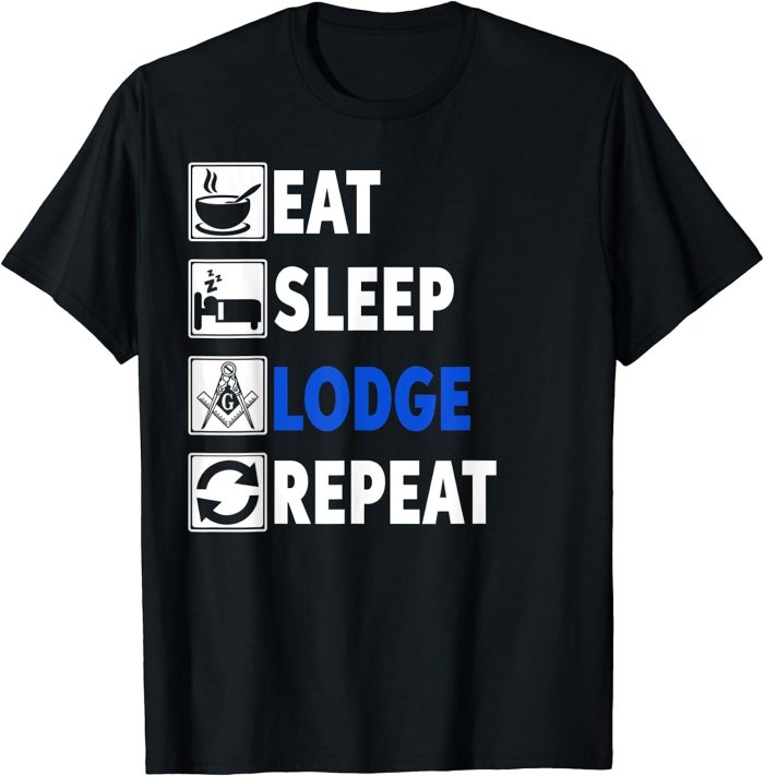 Freemason Shirt MASON EAT SLEEP LODGE REPEAT T-Shirt Gift (1)