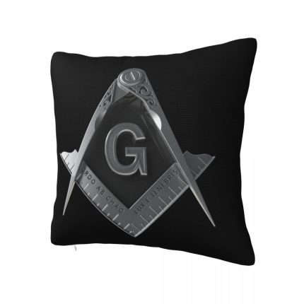 Freemason Silver Masonic Pillowcase Printed Fabric Cushion Cover Gift Throw Pillow Case Cover