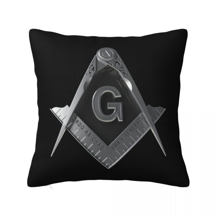 Freemason Silver Masonic Pillowcase Printed Fabric Cushion Cover Gift Throw Pillow Case Cover Ho (1)