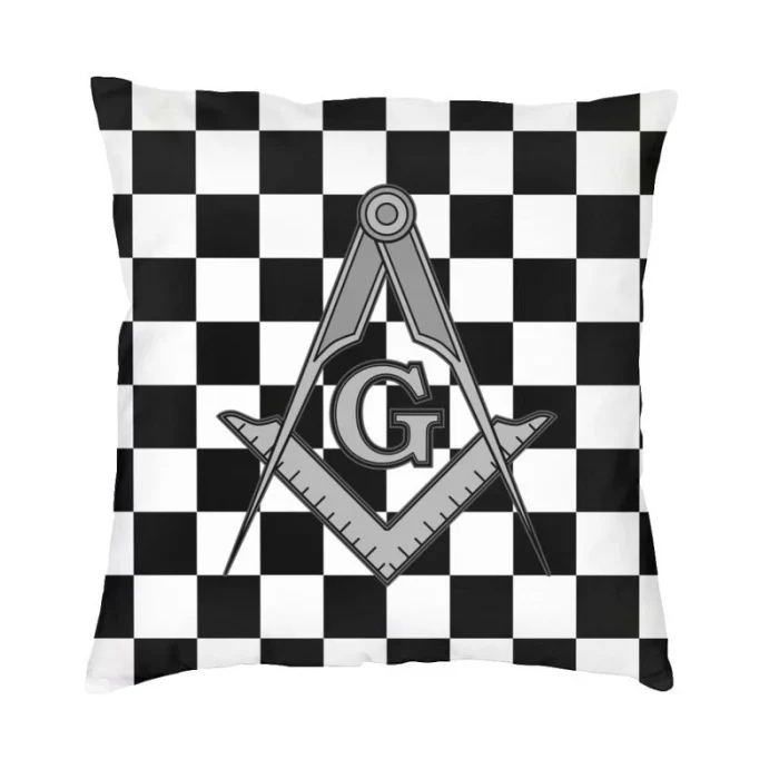 Freemason Square And Compass Masonic Cushion Cover Sofa Living Room Mason Square Pillow Case 40x40 (6)