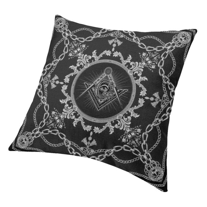 Freemasonry Baroque Art Cushion Cover 45x45 Home Decor Print Masonic Mason Throw Pillow For Living (3)