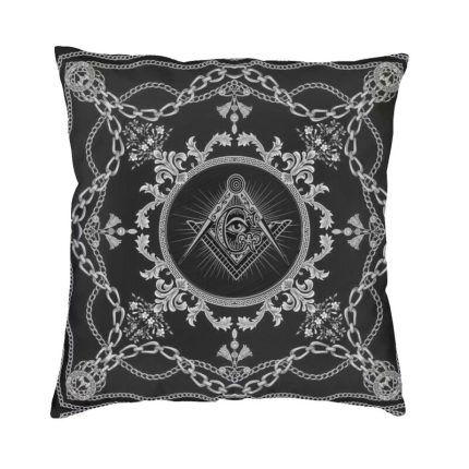 Freemasonry Baroque Art Cushion Cover 45x45 Home Decor Print Masonic Mason Throw Pillow For Living Ro (1)