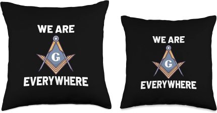 Freemasonry Freemason Conspirazy Theory Everywhere Throw Pillow, 18x18, Multicolor (1)