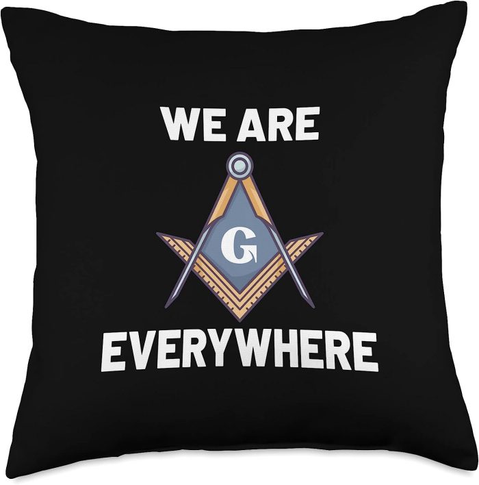 Freemasonry Freemason Conspirazy Theory Everywhere Throw Pillow, 18x18, Multicolor (2)