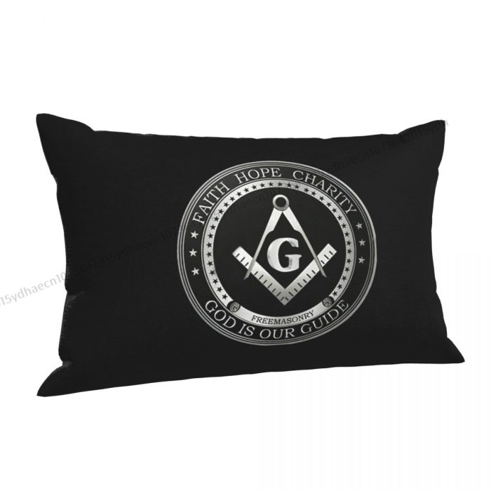 Freemasonry Hug Pillowcase Freemason Compass Masonic Backpack Cojines Livingroom Printed Offi (1)