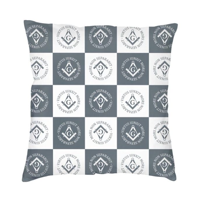 Freemasonry Sign Cushion Cover Double-sided Printing Masonic Floor Pillow Case for So (1)