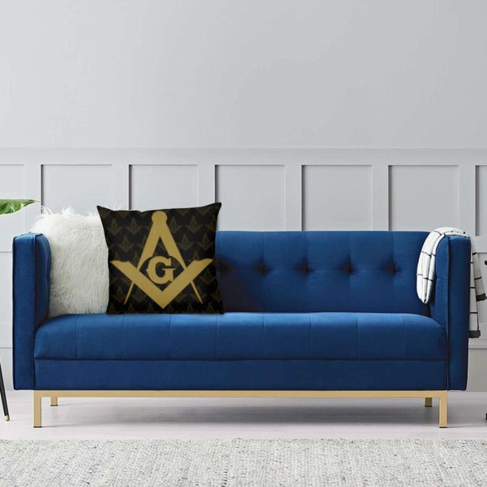 Freemasonry Symbol Pillow Case 40x40cm Decor Home Masonic Nordic Cushion Cover S (5)