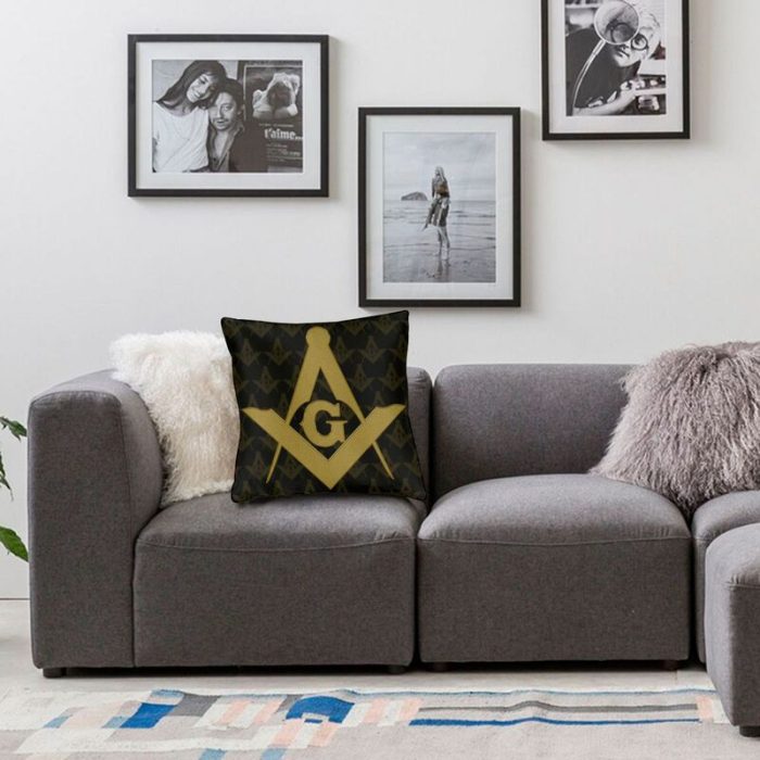 Freemasonry Symbol Pillow Case 40x40cm Decor Home Masonic Nordic Cushion Cover S (6)