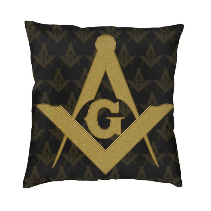 Freemasonry Symbol Pillow Case 40x40cm Decor Home Masonic Nordic Cushion Cover Squ (1)