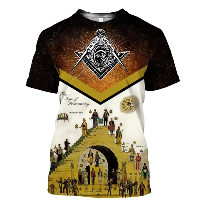 Freemasonry T Shirt - The Structure Of Freemasonry Compares The Steps