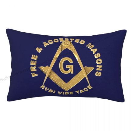 Gold Square Pillow Case Freemason Compass Masonic Cushion Covers Home Sofa Chair Decorative Back