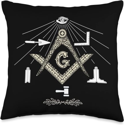 Greats Mason Store Freemason Tools with God's All Seeing Eye Father's Day Gift Throw Pillow, 1 (1)