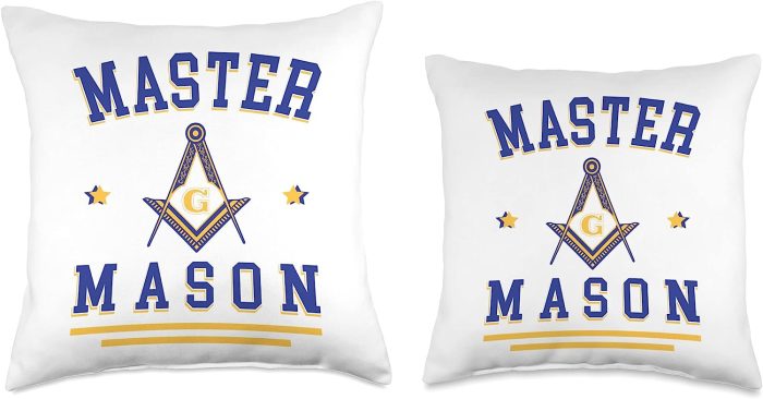 Greats Mason Store Greats Master Mason Degree Father's Day Gift Throw Pillow, 18x18, Multicolor (1)