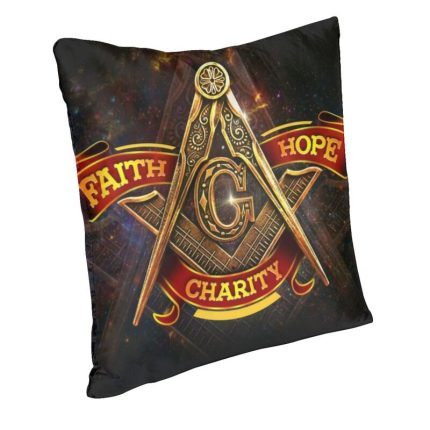 Luxury Freemason Faith Hope Charit Cushion Covers 45x45cm Polyester Masonic