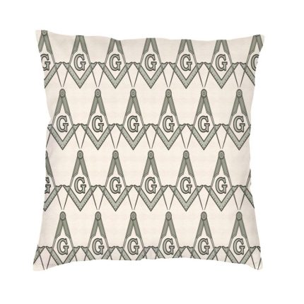 Luxury Freemason Symbol Skin Color Pattern Sofa Cushion Cover Velvet Mason Mason (1)