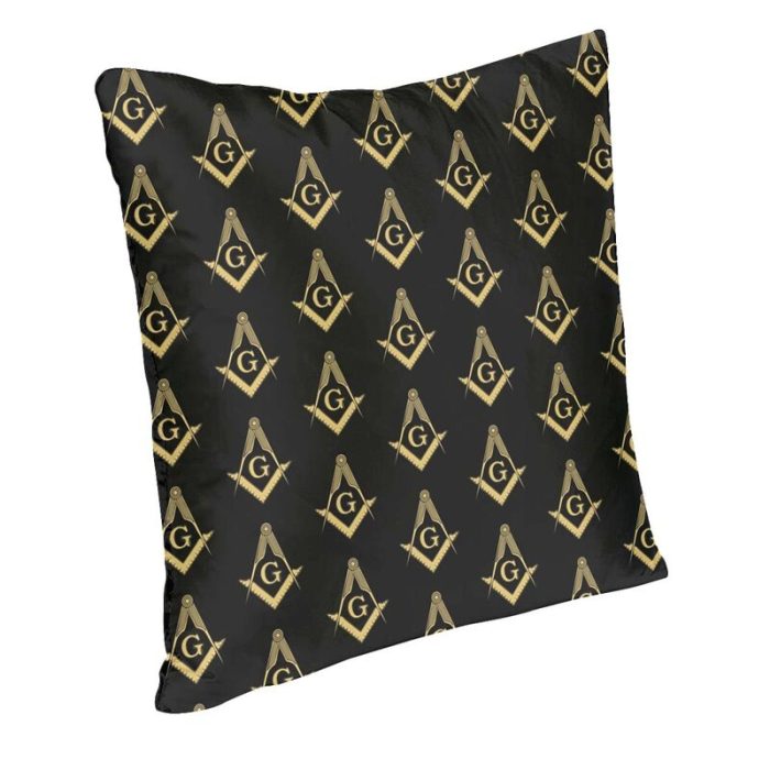 Luxury Freemasonry Symbol Pattern Cushion Cover for Sofa Velvet Masonic Pillow Ca