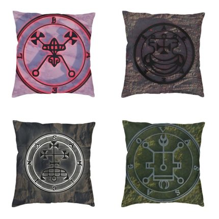 Luxury Masonic Freemason Cushion Cover for Sofa Soft Goetia Bael Lesser Key of Solom (1)