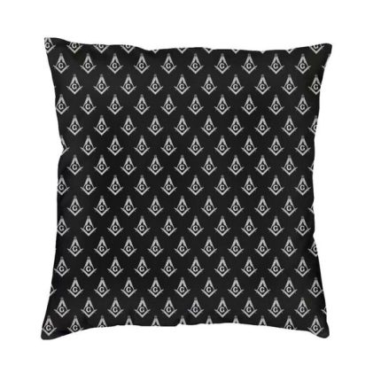 MASTER MASON BLUE LODGE PILLOWCASE - BLACK & WHITE SQUARE AND COMPASS G (1)