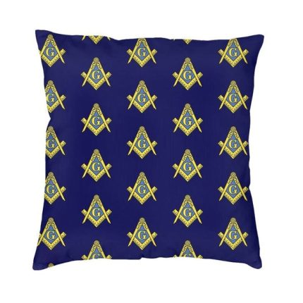 MASTER MASON BLUE LODGE PILLOWCASE - SQUARE AND COMPASS G VELVET FABRIC (1)