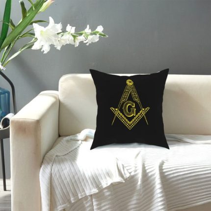 MASTER MASON BLUE LODGE PILLOWCASE - SQUARE AND SQUARE G BLACK (5)