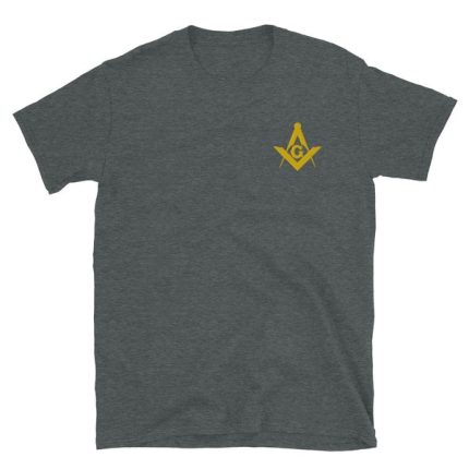 MASTER MASON BLUE LODGE T-SHIRT - GOLDEN EMBROIDERY SQUARE & COMPASS G (2)