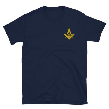 MASTER MASON BLUE LODGE T-SHIRT - GOLDEN EMBROIDERY SQUARE & COMPASS G (3)