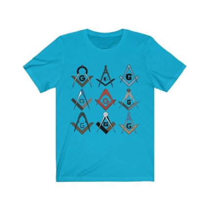 MASTER MASON BLUE LODGE T-SHIRT - SQUARE & COMPASS G 4 COLORS (5)