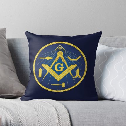 Mason,Masonic Freemasonry, Architecture symbol , compass, God geometry. Throw Pillow (2)