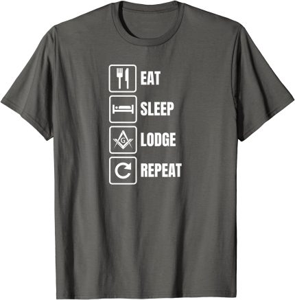 Masonic Eat Sleep Lodge Repeat Freemason T-Shirt (2)