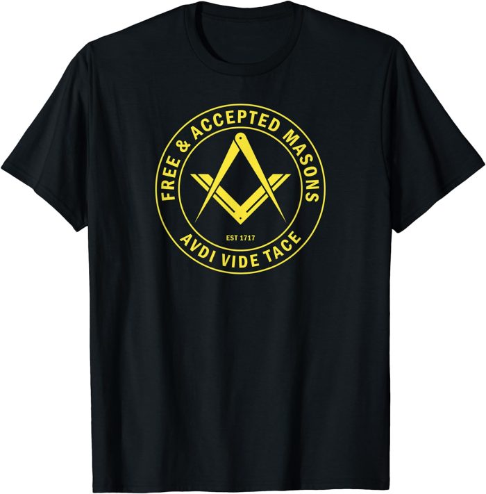 Masonic Free & Accepted Masons Square & Compass Freemason T-Shirt (1)