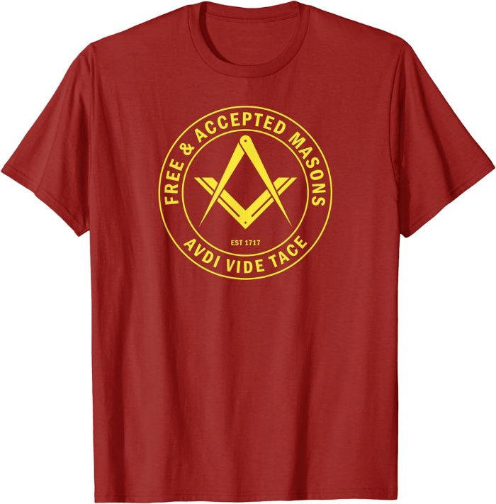 Masonic Free & Accepted Masons Square & Compass Freemason T-Shirt (2)