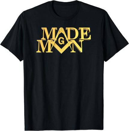 Masonic Made Man Square And Compass Freemason T-Shirt (1)