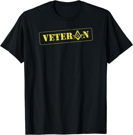 Masonic Military Veteran Square & Compass Freemason T-Shirt (1)