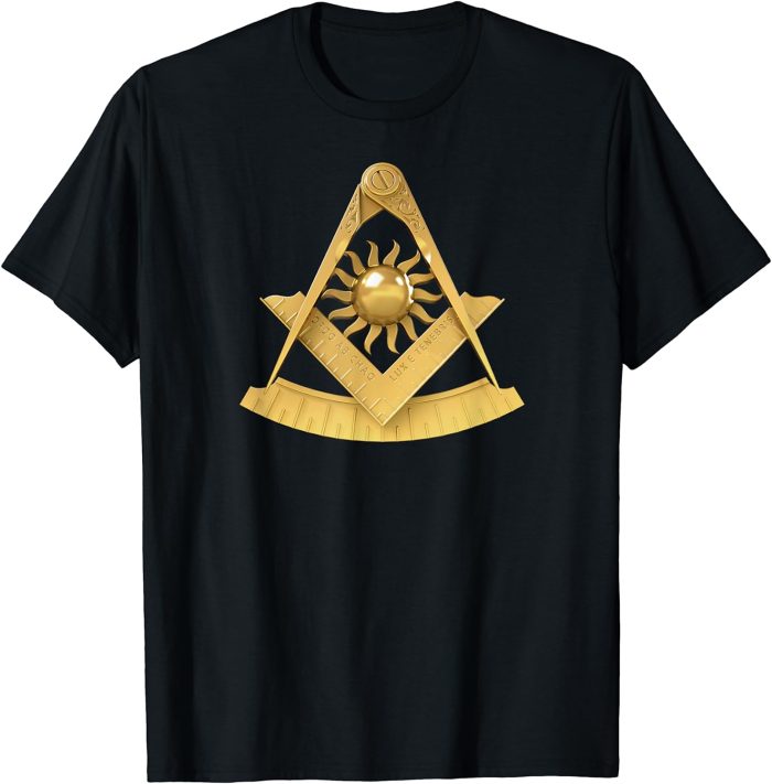 Masonic Past Master Emblem Square & Compass Freemason T-Shirt (1)