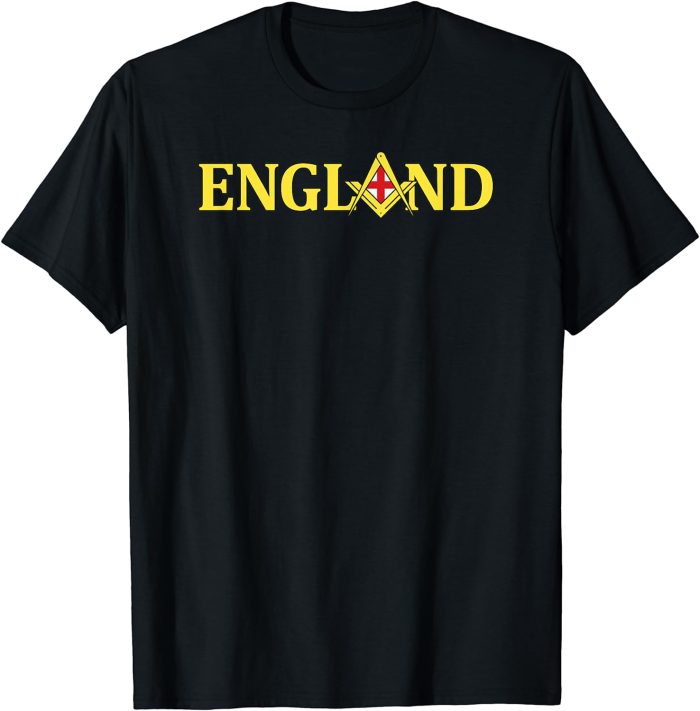 Masonic Shirt England English Flag Square Compass Freemason T-Shirt (1)