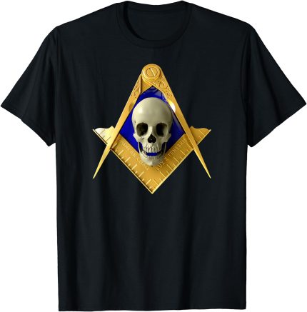 Masonic Shirt Square Compass Skull Freemason T-Shirt (1)