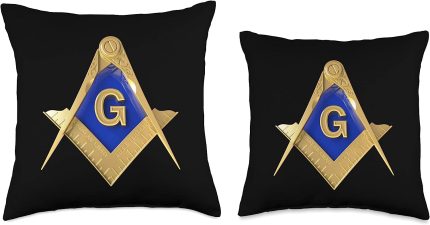 Masonic Shirts & Freemason Lodge Merch Masonic Square & Compass Freemason Throw Pillow, 16x16, Mu