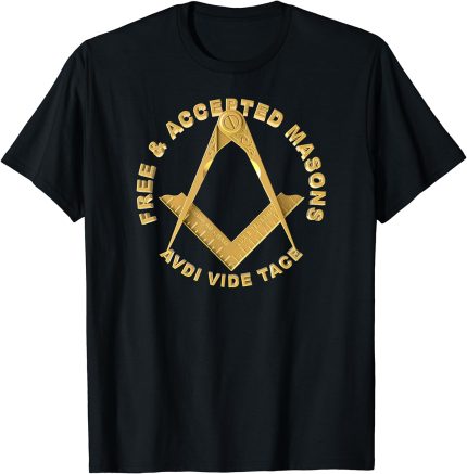 Masonic Square & Compass Avdi Vide Tace Freemason T-Shirt (1)