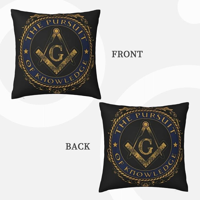 Masonic Symbols Freemasonry Throw Pillow Case Cozy Square Pillowcas (1)