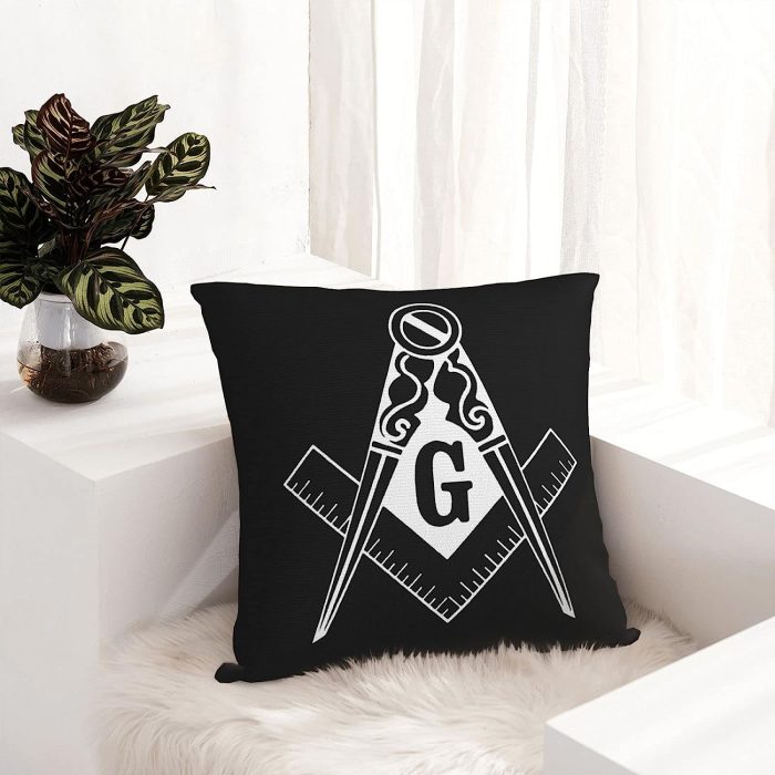 Masonic Symbols Square Decorative Pillow Covers Family Sofa Bedroom Pillow Case 12x12 (1)