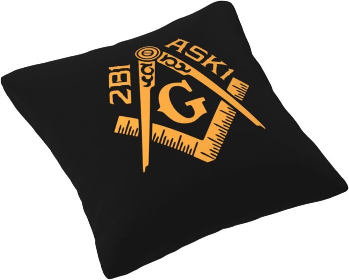 Masonic - The Masonic Velvet Pillowcase 16x16 - Bed and Couch Decorative Square Sofa Pillows Cases (1)