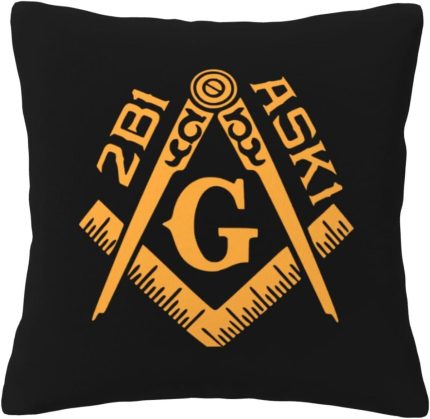 Masonic - The Masonic Velvet Pillowcase 16x16 - Bed and Couch Decorative Square Sofa Pillows Cases (2)