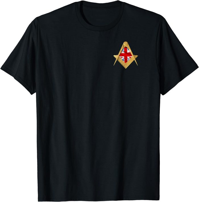 Masonic UK British Flag Square & Compass Freemason T-Shirt (1)