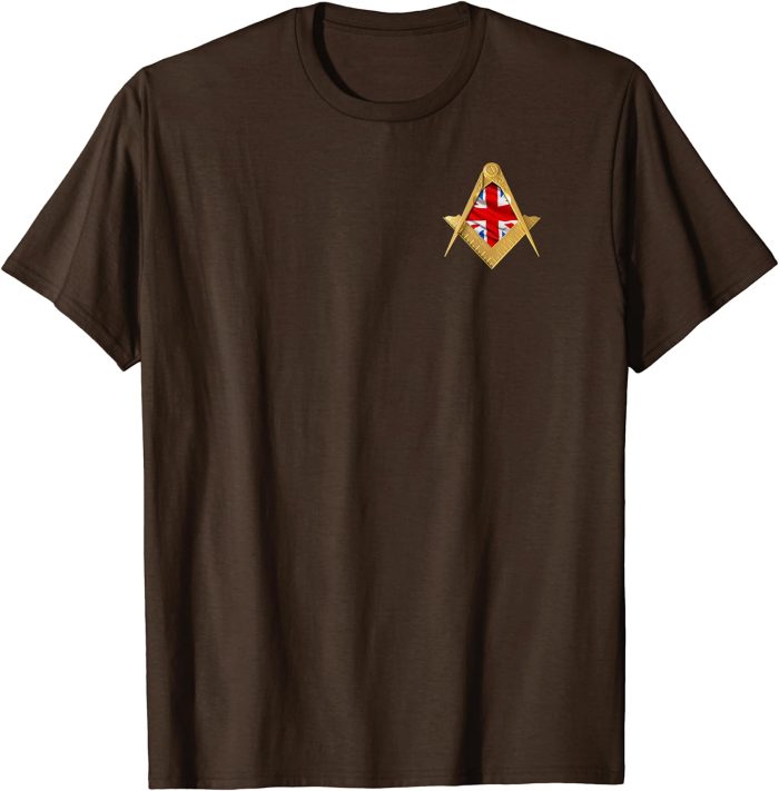 Masonic UK British Flag Square & Compass Freemason T-Shirt (2)