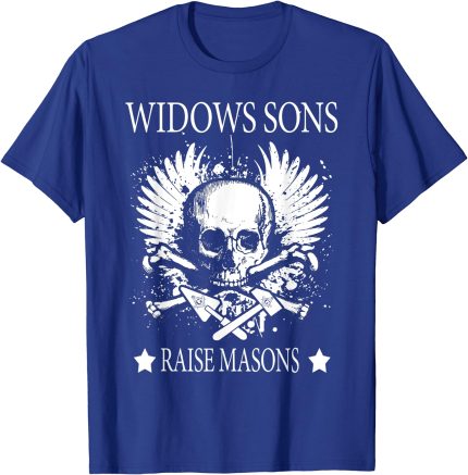 Masonic Widow's Son Raise Masons Skull Father's Day Gift T-Shirt (2)