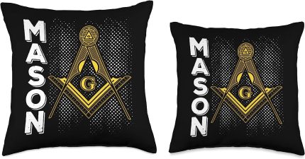 Master Mason Masonic Freemasons CB Freemasonry Fraternal Square Compass Mason Throw Pillow, 16x (1)