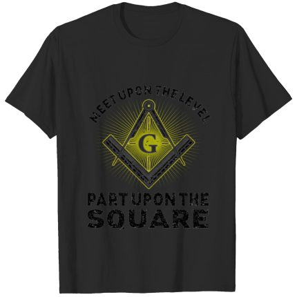 Meet Upon The Level Freemasonry Masonic T-shirt (1)